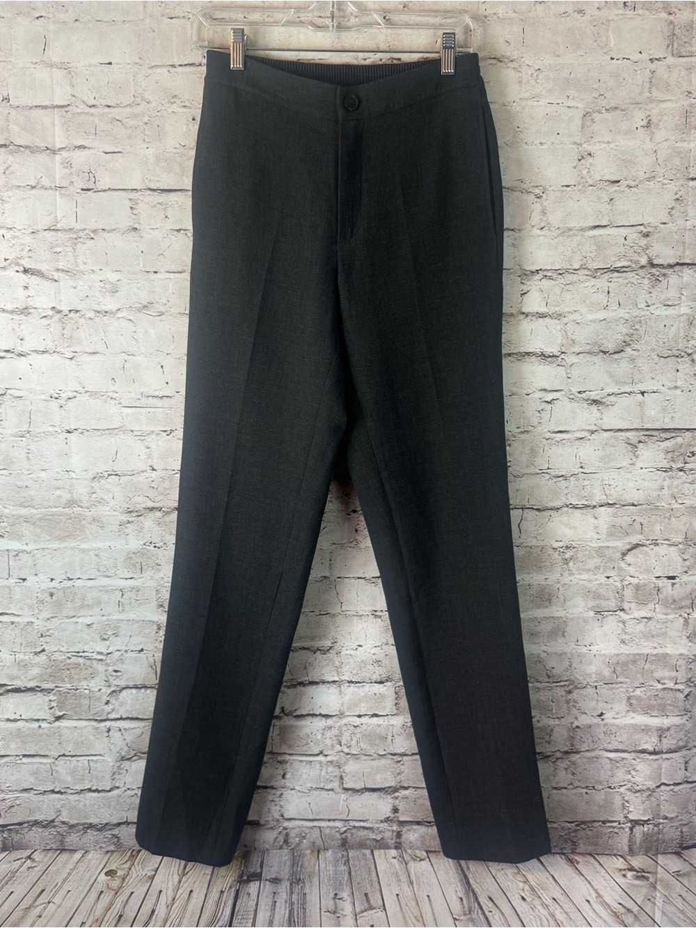 SANDRO Men's Size 42 Straight-Leg Technical Jersey Trousers SHPPA00609 Dark Grey